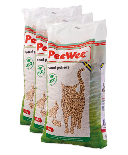 3 sacs de 9 kg / 14L de granulés de bois PeeWee